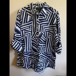INC| NWT Multi Directional Stripe shirt